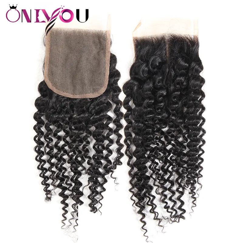 Offres Flash Malaisiens Crépus Bouclés Vierges Cheveux Bundles avec Top Dentelle Fermeture Crépus Bouclés Extensions de Tissage de Cheveux Humains Juste Pour vous W1996103