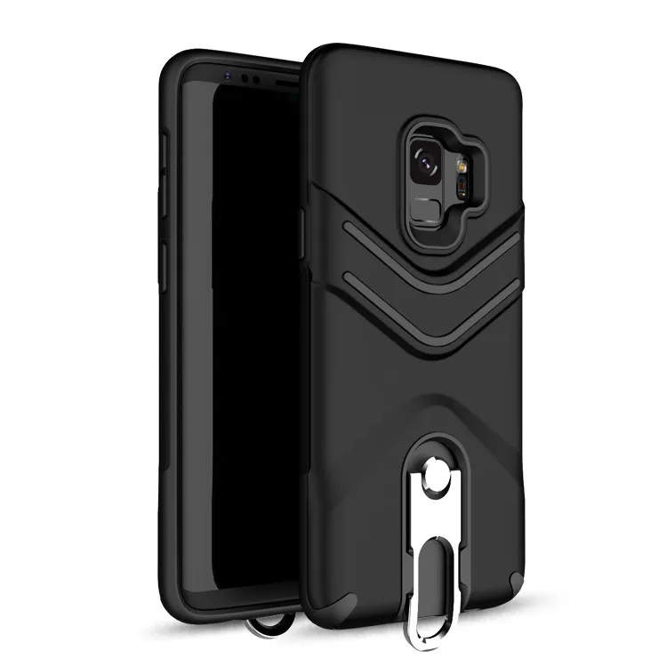 Kickstand Phone Case With Hanging Ring Hybrid Armor Back Cover For