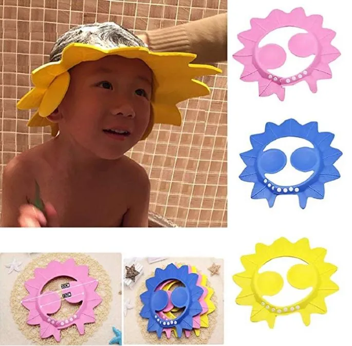 Baby Maple Leaf Shape Shower Cap Justerbar Shampoo Dusch Badning Skydda Eye Cap Tvätta Hair Shield Hat