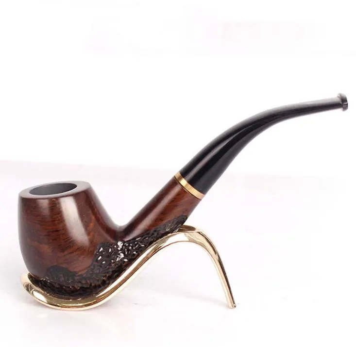 Nouvelle pipe en bois d'ébène à petites feuilles, porte-cigarette filtre 9mm, seau en bois massif, pipe fumante, pipe.