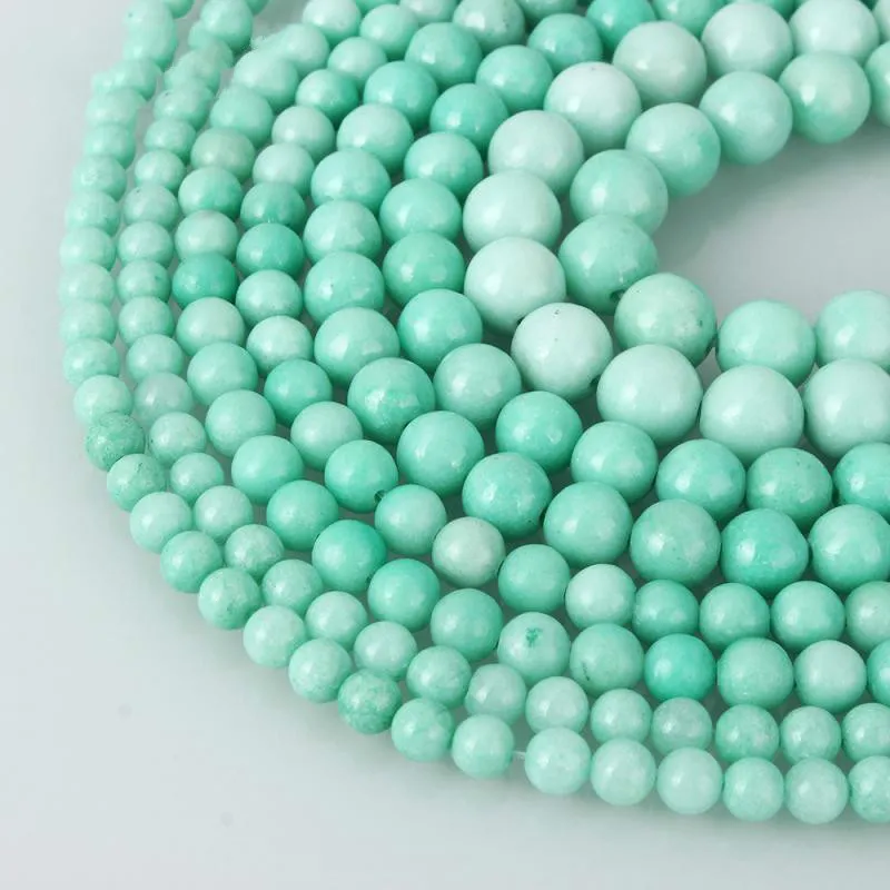 8mm Kamień Naturalny Amazonite Koraliki Okrągłe Luźne Koraliki 6mm 8mm 10mm 12mm do biżuterii Naszyjnik DIY Bransoletka