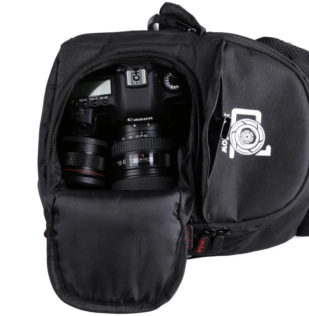 LightDow waterdichte buitencamera PO -tas multifunctionele camera schouder rugpack trip pographic tas voor Canon Nikon DSLR 3682851