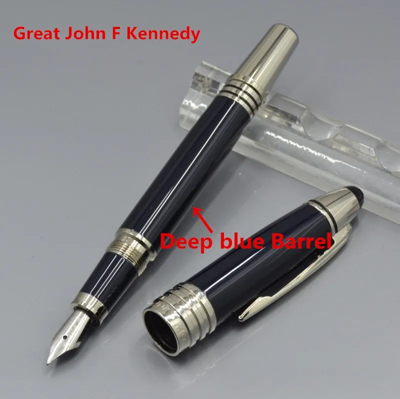 Viele Stile – toller Tintenroller aus dunkelblauem Metall von John Kennedy, Kugelschreiber, Füllfederhalter, Büro- und Schulbedarf mit JFK-Seriennummer