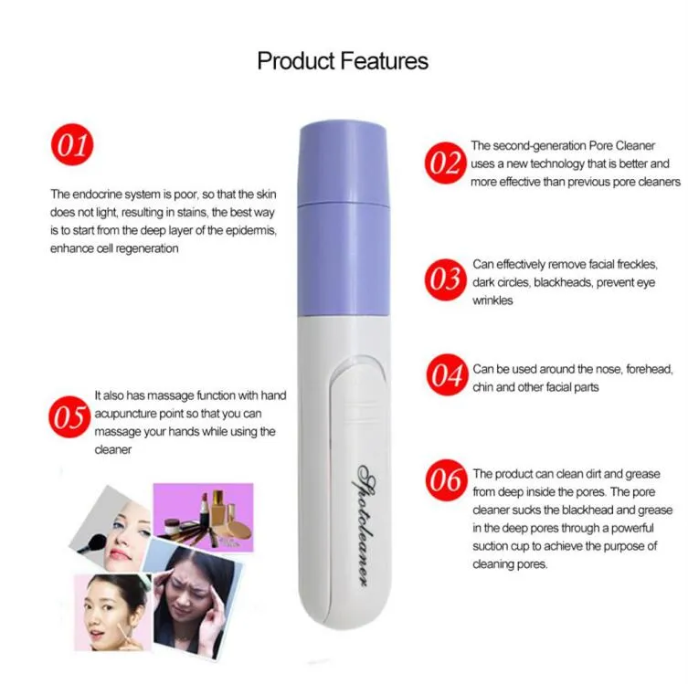 Mini Handheld Facial Blackhead Vacuum Suction Face Skin Protection Pore Cleansing Device Zit Acne Remover Cleaner Machine 