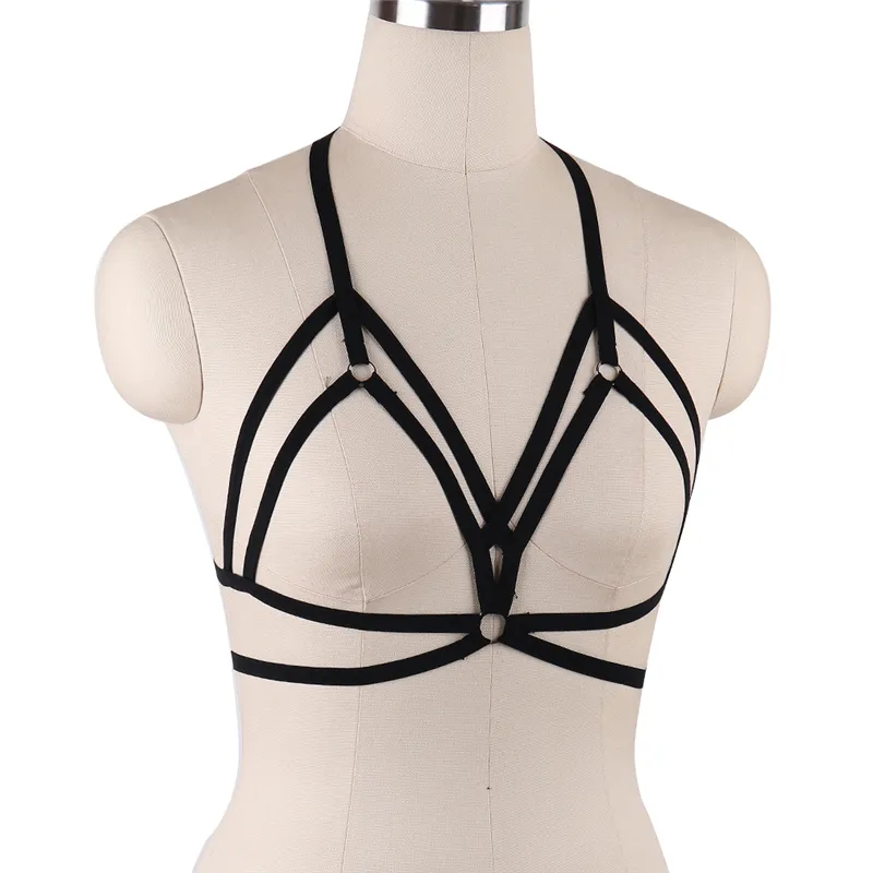 Kadınlar Rave Wear Wear Lingerie Jartiyer Seksi Vücut Montaj Goth Punk Cage Bra Pole Dans Gövde Kafesi Cosplay Bondage Harness Fetiş BRA3802952