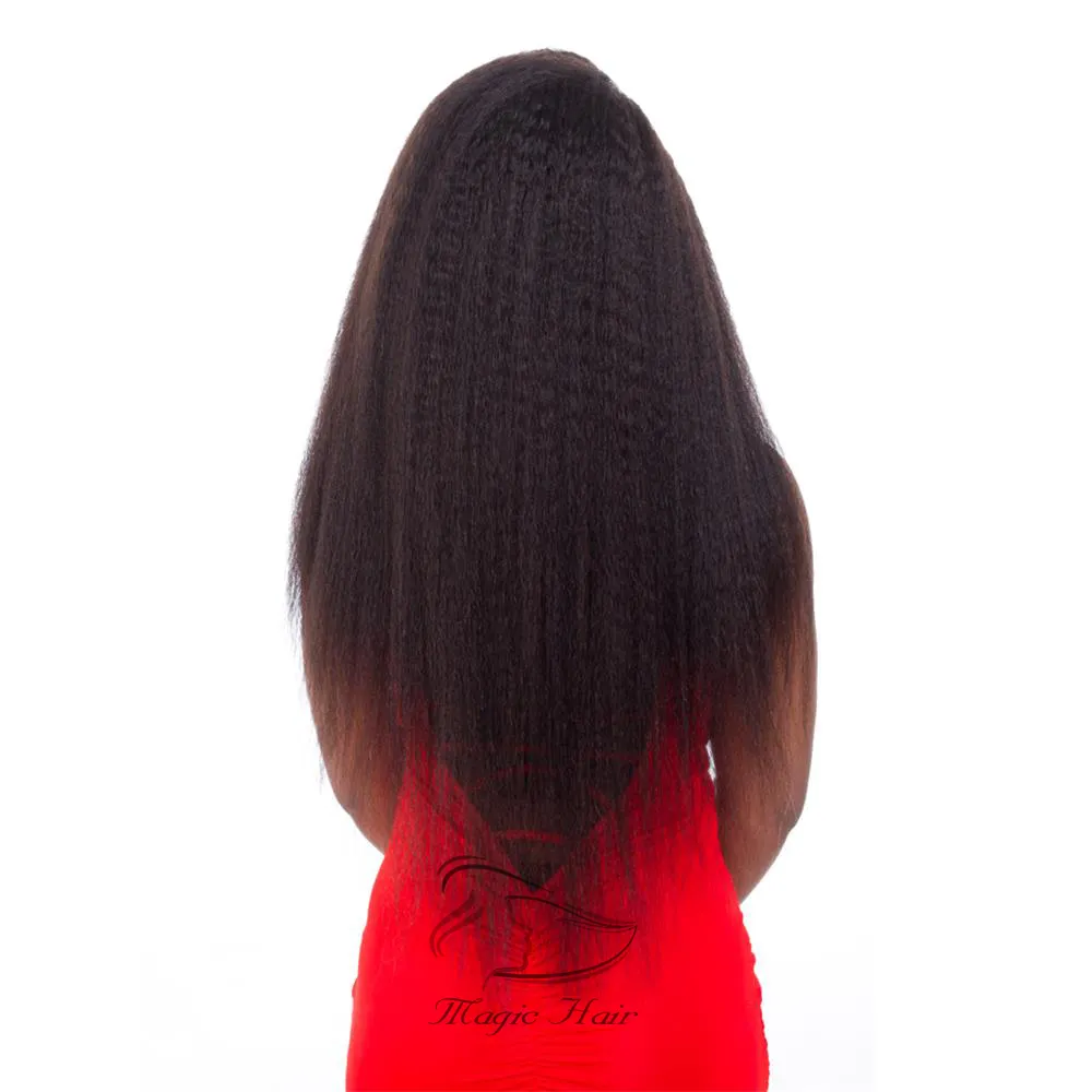 Full Lace Human Hair Wigs 9a Virgin Peruvian Hair Kinky Straight Lace Front Paryk för Black Women Baby Hair Freeship