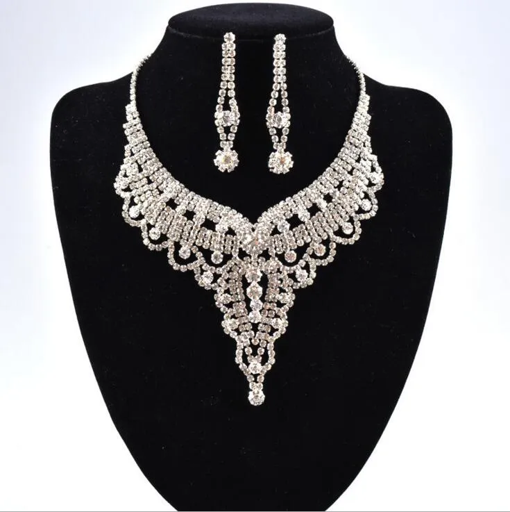 Simple New Wedding Jewelry Water Drop Crystal Collarbone Chain Necklace