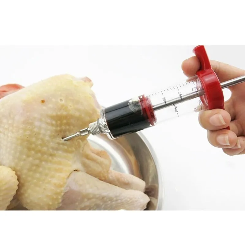 RFA Stainless Steel Meat Marinade Injector Kit For BBQ, Chicken, Turkey - Comes With 3 Needles & Brushes 9 thumbnail image