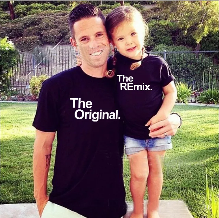 Fashion Family Matching Outfits The Original The REmix Letter Print Mother Daughter Matching Kids Clothings Mens T shirts Baby Rompers