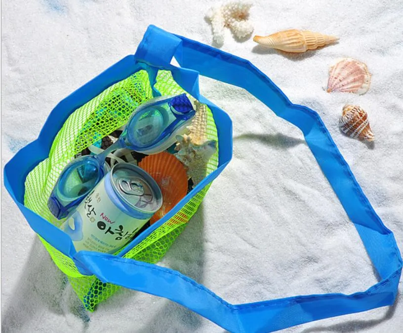 아기 해변 메쉬 토트 백 의류 완구 가방 모래 멀리 비치 가방 아기 장난감 컬렉션 보관 가방을 운반