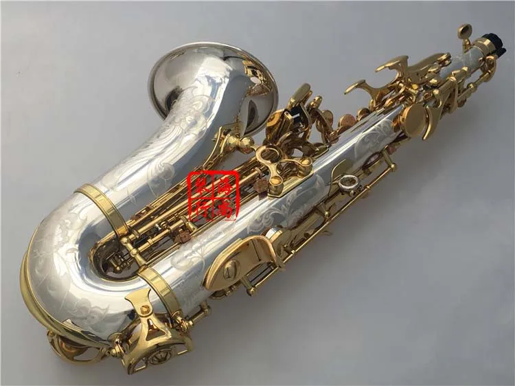 Brand Instrumentyanagisawa SC9937 Soprano professionnel incurvé saxophone argent en laiton sax buccal Patches padds roseaux NE7253379