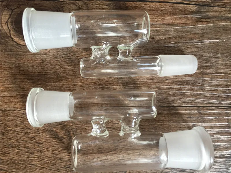 Adattatori in vetro maschio-femmina da 14 mm a 18 mm a forma di H per bong Adattatore per vetro a discesa Adattatore per filtro olio per bong in vetro Adattatore raccoglitore di cenere