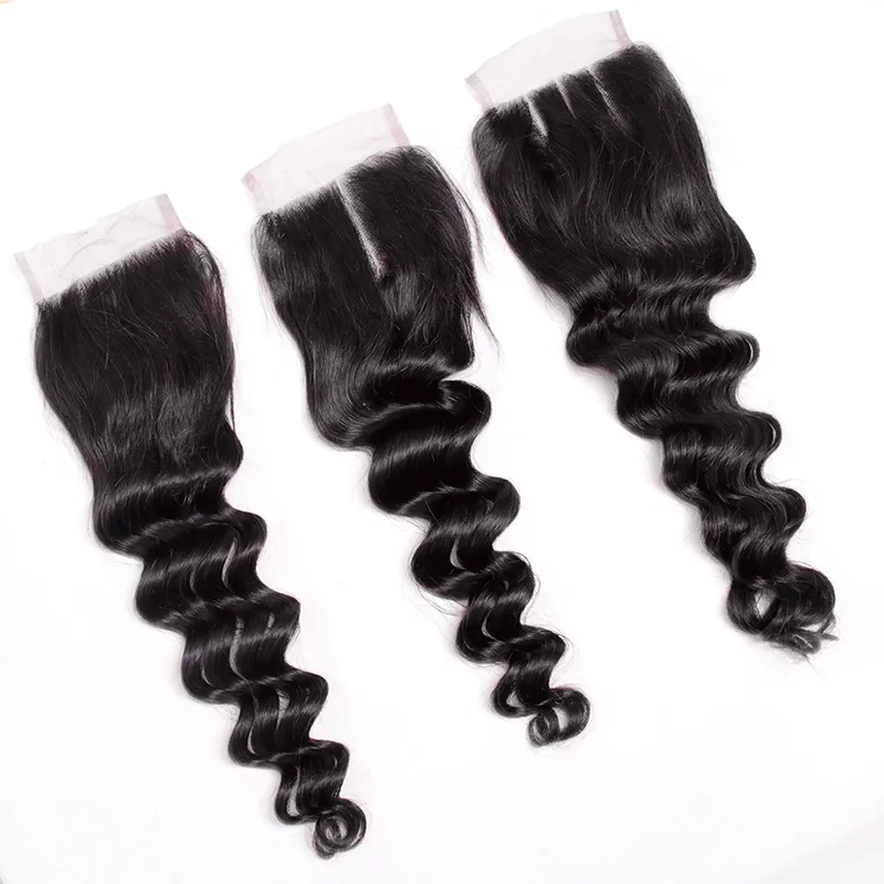 Peruvian Loose Deep Wave Bundlar med stängning Billiga Human Hair Weave With Closure Peruvian Loose Deep Wave Virgin Hair Vendsors