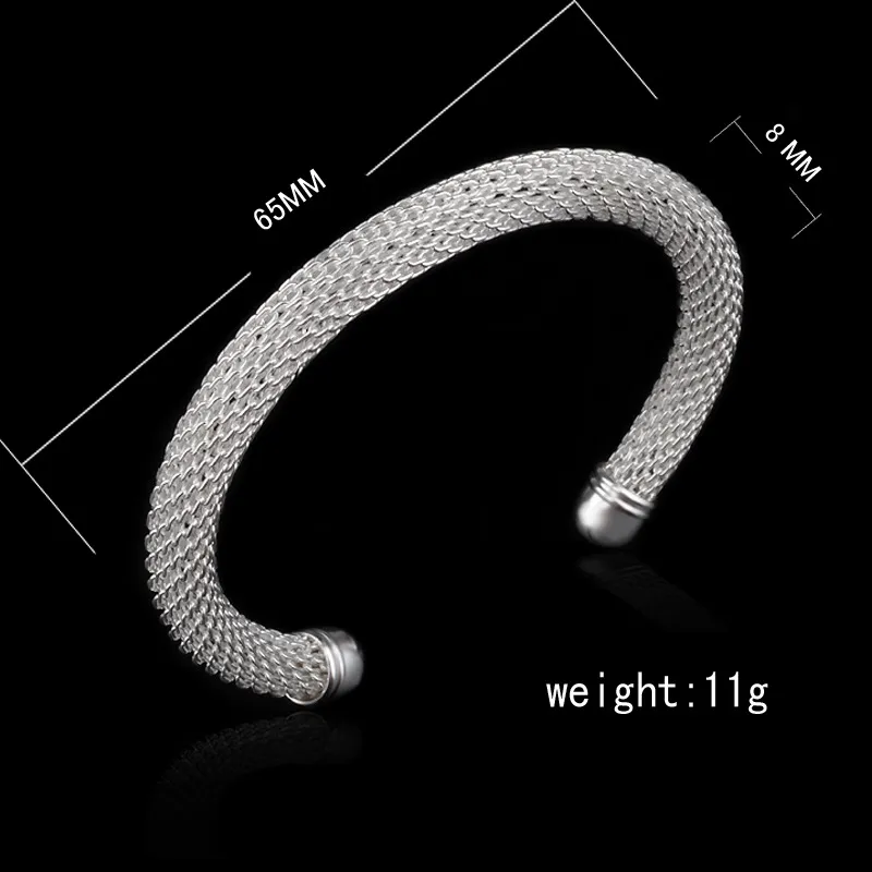 Nouveaux bracelets de manchette en maille en argent sterling 925 5 conception femmes Double fil torsadé ouvert bracelet pour dames hypoallergénique bijoux de mode