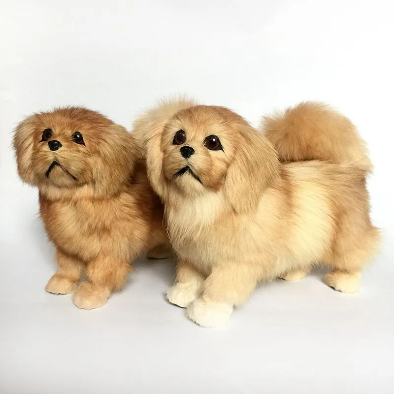 dorimytrader cuddly likelike intional pekingeseぬいぐるみおもちゃぬいぐるみソフトリスティックプードルおもちゃペット犬の装飾ギフト20x26cm dy800094439736