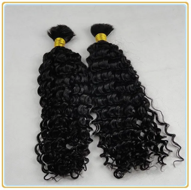 2 Bundles Deals Human Braiding Hair Bulk Natural Color Hair Deep Wave Brazilian Indian Malaysian Bulk Blond Bulk 100% Natural Raw Hair