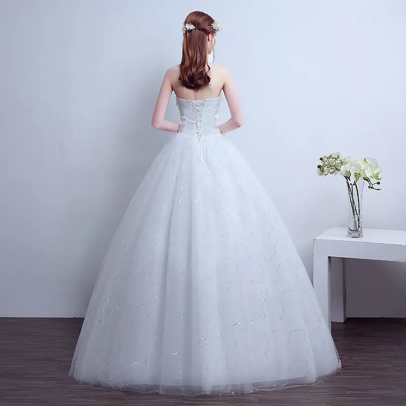 Luksusowe Kryształowe Perły Koronki Kwiat 3D Sweetheart White Ivory Red Champagne Fashion Sexy Suknie Ślubne Brides Plus Size