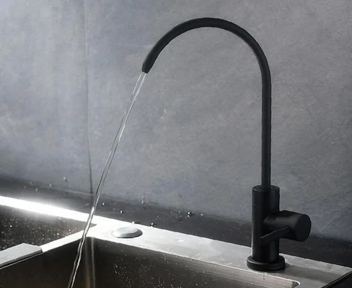 Perle couleur noire SUS304 en acier inoxydable massif robinet d'eau potable noir pur robinet d'eau potable sans plomb robinet DR387