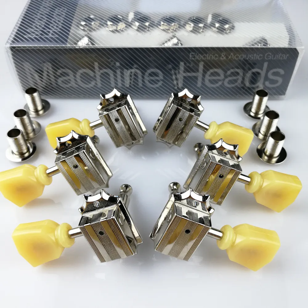 1Set 3R-3L Vintage Deluxe Guitar Machine Heads Tuners voor Gibson USA Nikkel Tuning Pegs (met verpakking)