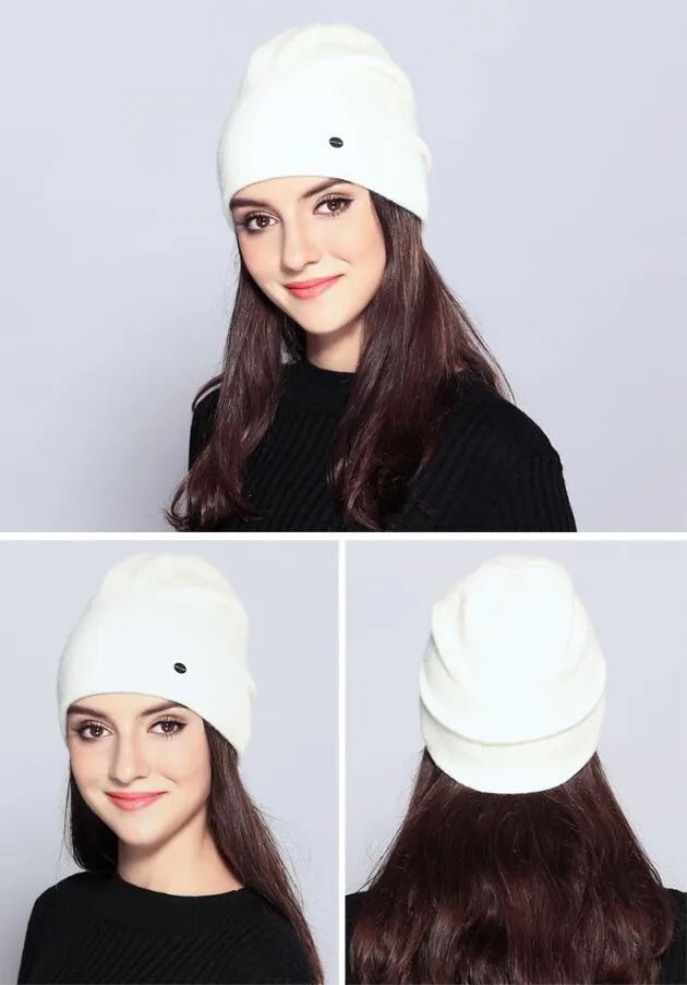 Nova Chegada das Mulheres Gorro Chapéu Inverno Quente Casuais Malha De Cashmere Gorros Ladies Skullies Gorros Chapéu Bonnet