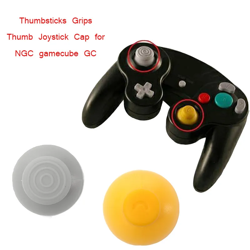 교체 아날로그 미세판 스틱 GameCube NGC GC 컨트롤러 용 조이스틱 스틱 캡 모자 왼쪽 및 오른쪽 썸 스틱 고품질 빠른 배