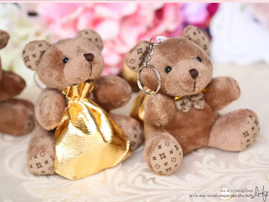 Upscale Gold Backpack Little Bear Wedding Decorations Candy Chocolate Bags For Holiday Party Supplies 