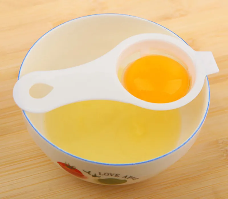 Griff-Ei-Teiler-Werkzeug, hochwertiges Frühstücks-Ei-Trenngerät, Küchen-Kochgerät, weißer Eigelb-Filter