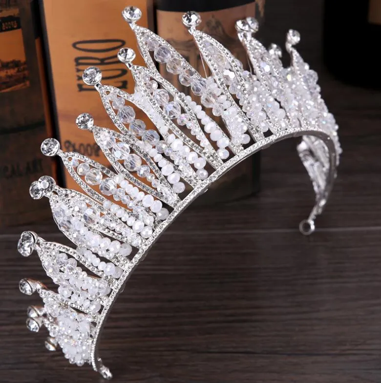 Shinning Bridal Crown Crystal Diamonds Hoge Kwaliteit Nieuwe Bruids Tiara Exquisite Baroque Rhinestone Vintage Crown European-Style