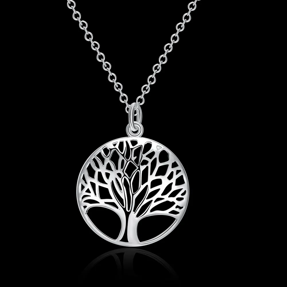 Sterling Silver Lady Tree Of Life Necklace Pendant Jewelry N802 From Whiterose199, 1.83
