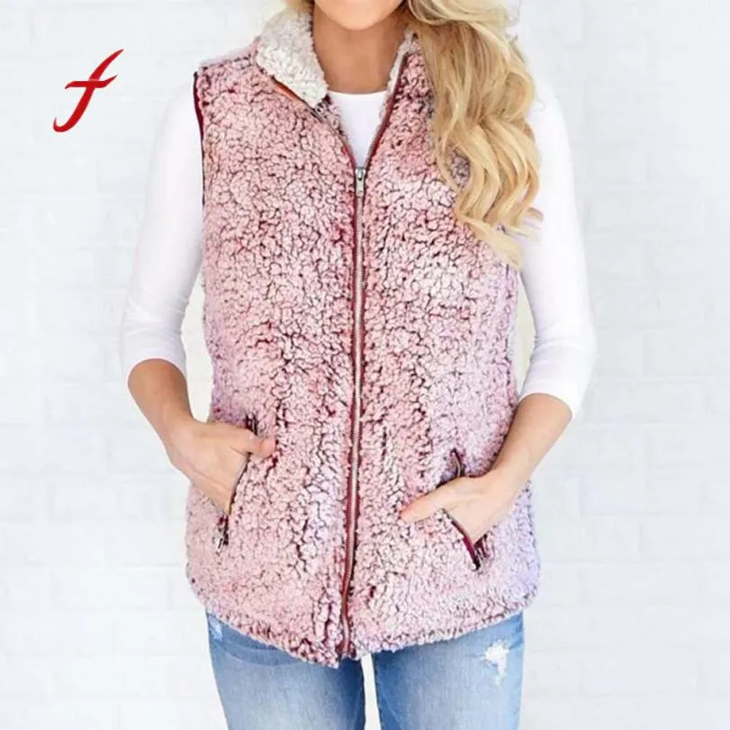 Vestes pour femmes mode automne hiver garder vêtements d'extérieur chauds décontracté fausse fourrure fermeture éclair Sherpa pardessus manteau femme veste