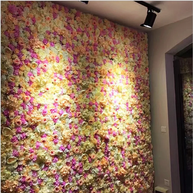 وارتفعت زهرة الجدار الحرير الزخرفه جدار تشفير خلفية الزهور الاصطناعية الزهور الإبداعية مرحلة الزفاف الشحن مجانا