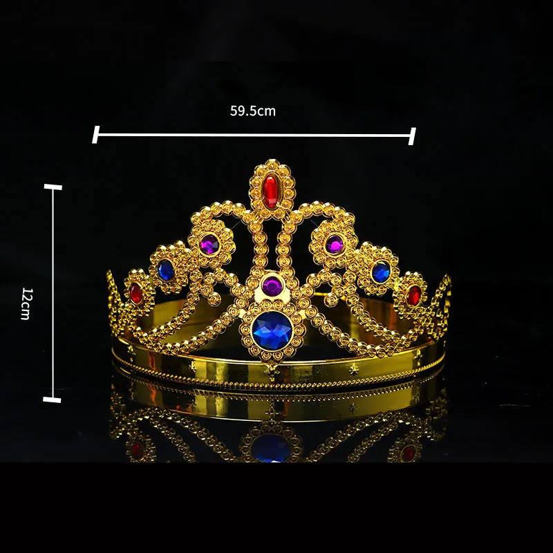 Party Cosplay Crown King Queen Princess royal diamond gem crown kinderen volwassenen kroon hoofddeksels halloween kerst Haaraccessoires C4239