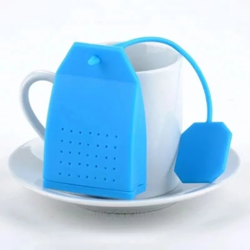 1 stks tas stijl siliconen thee zeef kruiden kruiden infuser filter diffuser keuken koffie thee gereedschap Promotie