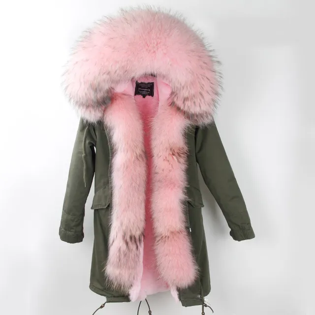 Winter Camouflage Womens Long Parka Coat With Real Raccoon Fur Animal Collar Hood Casual And Thick From Baochenlu 180.9 DHgate.Com