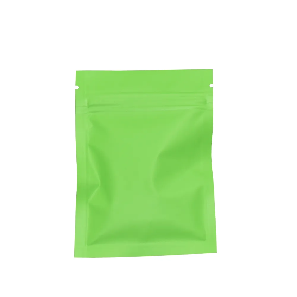 8 12 cm verde mate termosellable comida a prueba de olores Zip Lock paquete Mylar bolsas cremallera café té paquete bolsa de papel de aluminio con T212w