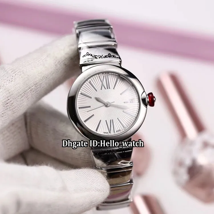 Ny 33mm 102219 Japan Miyota 8215 Automatic Womens Watch Valentine's Day Present White Dial Stainless Steel Band Mode Lady Klockor