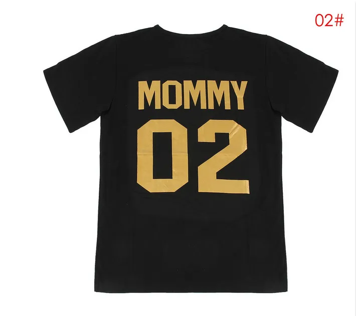 Grappige familie matching outfits zwart gouden vader moeder kind baby sorteren aantal katoen korte mouwen T-shirt interessante warme familiekleding