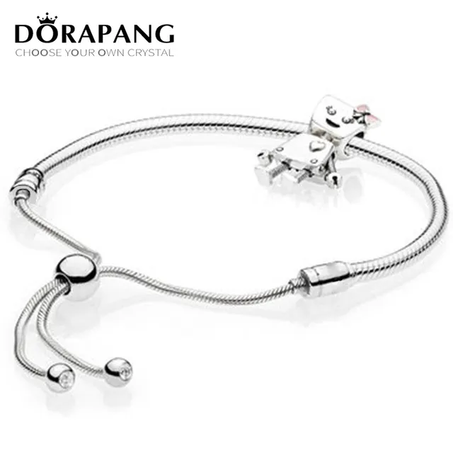 DORAPANG 100% plata esterlina a estrenar 1:1 Passion Charm Robot con pulsera Set para 2018 Shine Diseño original Regalo para mujeres