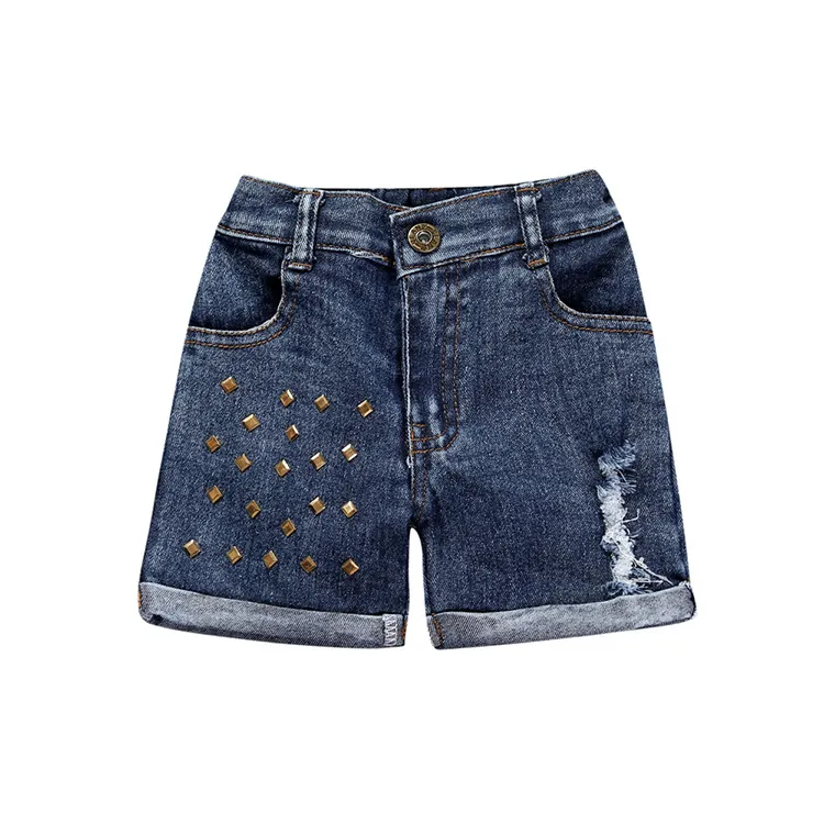 Vêtements pour bébés filles 2018 Ensembles de vêtements pour filles d'été Lettre T-shirt noir Tee + Short en jean Ensembles de vêtements pour enfants Vêtements pour enfants 1-6 ans