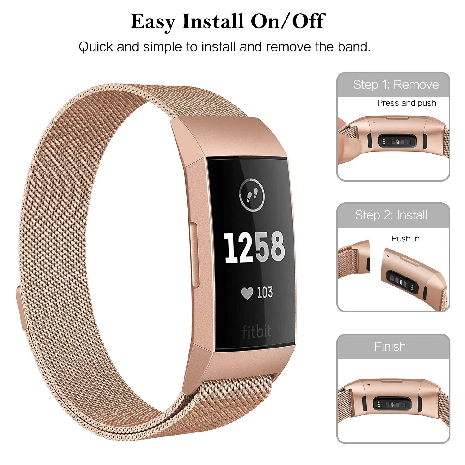 Rose Gold Charge Metal Strap Rose Gold Fitbit Charge Strap Deals