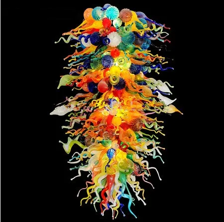 Lamps All the Colors on Parade Hand Blown Glass Chandeliers Modern Pendant Light Large Chandelier with LED Bulbs