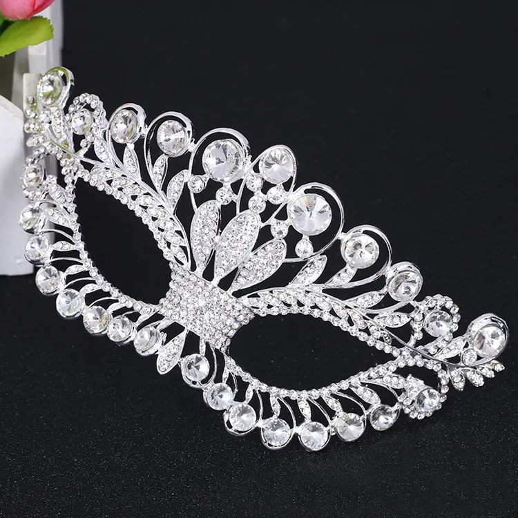Euro-Amerikaanse stijl handgemaakte kroon strass sexy masker creatief cadeau voor maskerade cosplay prinses nachtclub aankleden