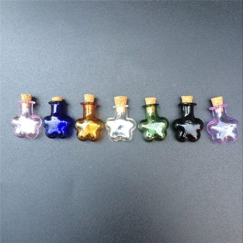 70 sztuk Mini Szklane Butelki Kwiat Słoiki Cork Little Colors Handiwork Butelki Tiny Butelki Mix 7 Kolory Darmowa Wysyłka