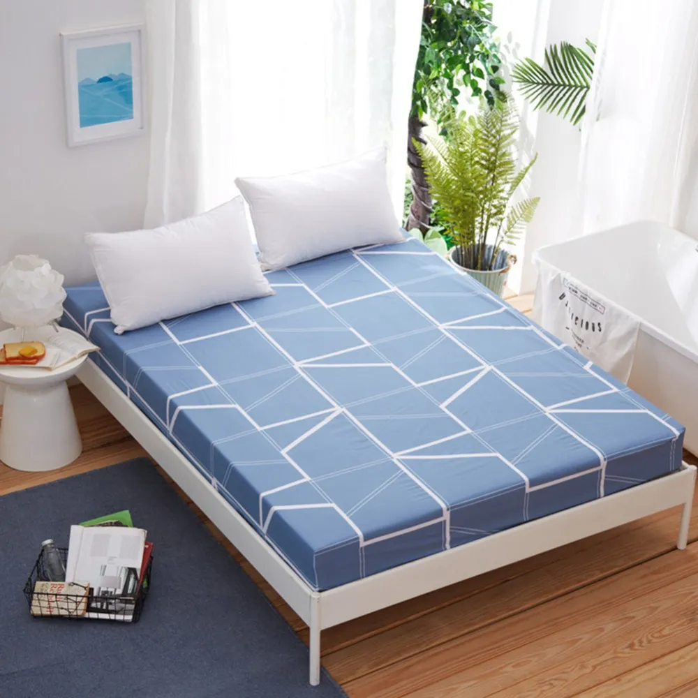 1Pc Hot Coming Fitted Sheet Mattress Cover with All-around Elastic Rubber Band Printed Bed Sheet Hot Selling Bed Linens#287709