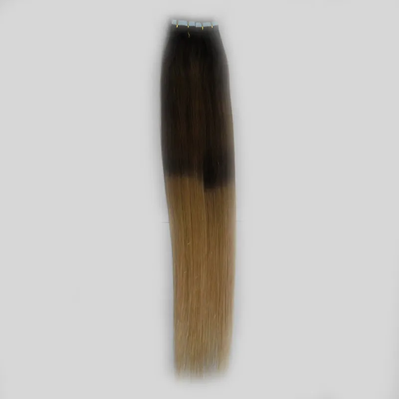 T4/27 Blonde 8A Klebstoff PU Nahtlose Band Haarverlängerungen 40 stücke Gerade Ombre Band Haar Menschliches Remy Haut schuss Haarverlängerung Große Förderung