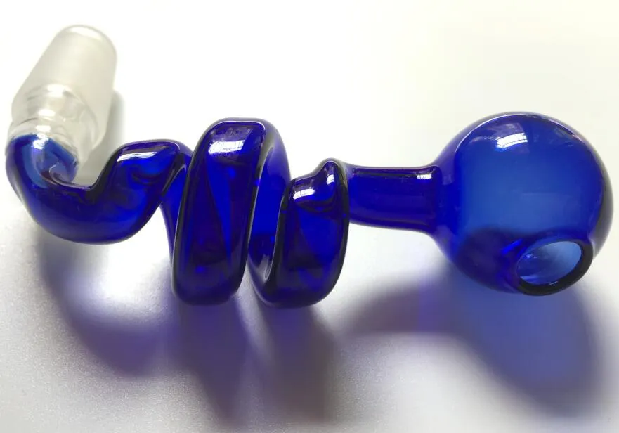 Neueste gebogene Pyrex-Glasölbrennerpfeife Glasschüssel Eimer Glaspfeife 14-mm-Außengelenk für Dab Rigs Wasserbong