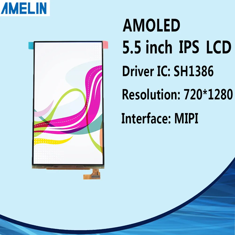 5.5 inç OLED SH1386 IC 720 * 1280 MIPI arayüzü ile lcd modülü ekran ve kapasitif dokunmatik ekran