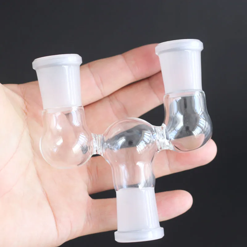 Nytt anlände 8 Styles Glas Drop Down Dropdown Adapter dubbel skål adapter 14mm 18mm hane till hona för glas vatten bongs och rör