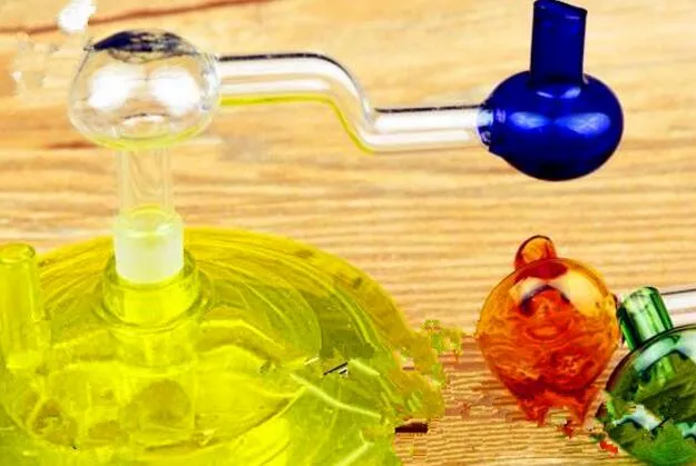 Hokah -tillbehör liten svamp potten grossistglas bongs olje brännare glas vatten rör olje riggar rökning, olja.