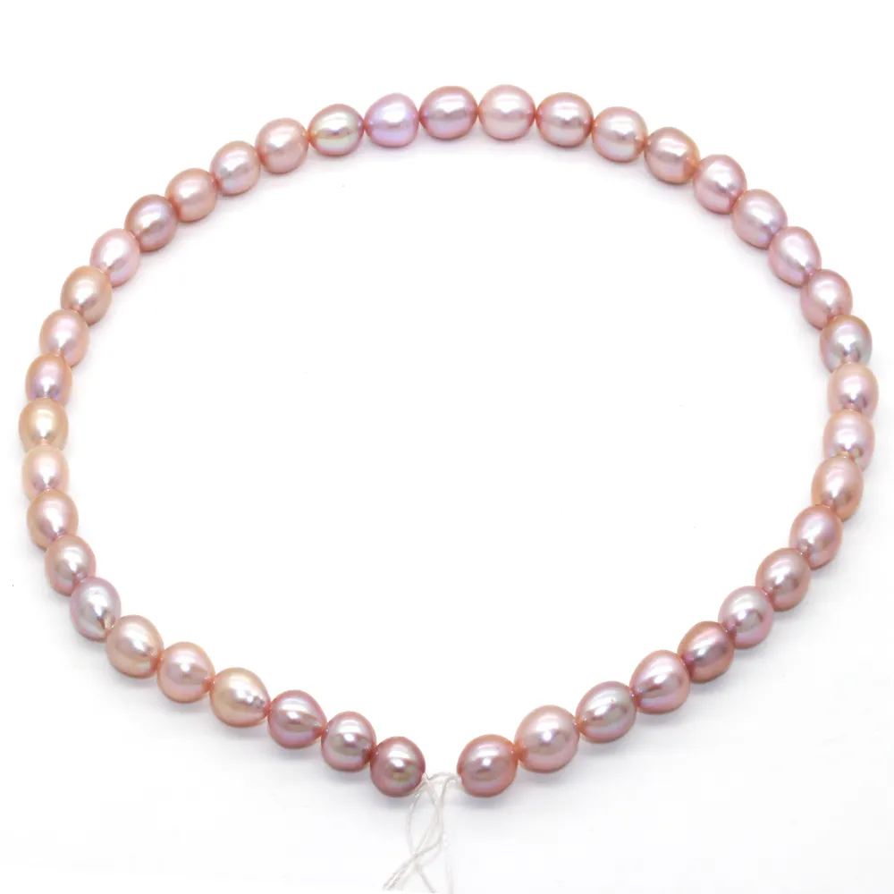 Pearl party Filo di perle ovali d'acqua dolce naturali da 8-11 mm per inviare un regalo a sorpresa a una madre